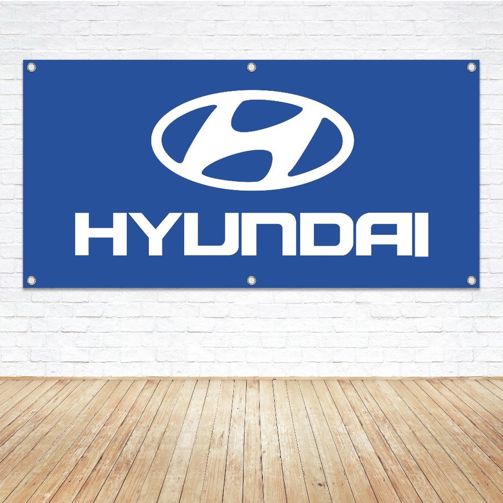 HYUNDAI Logo Vinyl Banner 1.5 x 3ft. Sign Car Dealership Vehicle Mechanic Garage